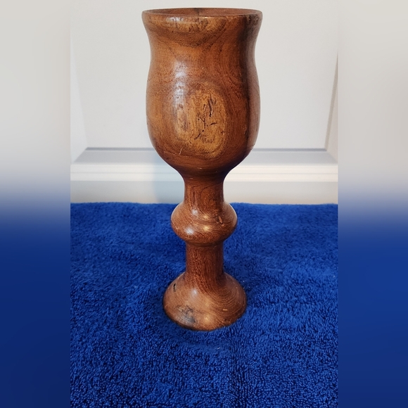 Other - Vintage Hand Carved 9.5" tall Mesquite Candle Holder